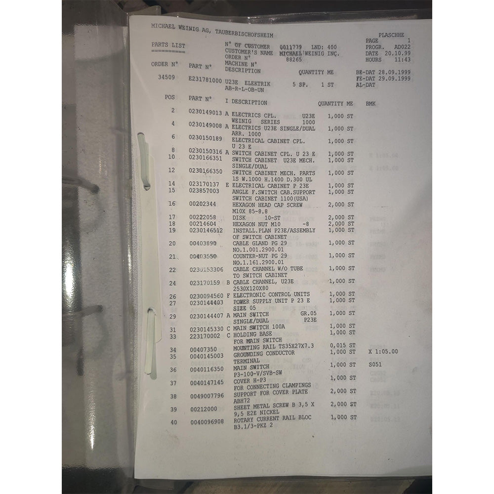 Used 2004 Weinig Unimat 500 6-Head Moulder