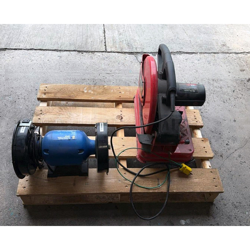 Used 2017 King Canada 14" Cut-Off Saw + Power-Fist 8" Bench Grinder Lot