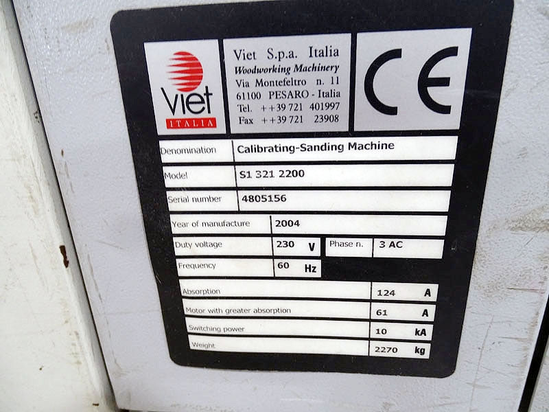 Used Viet SI-321-2200 (43") 3-Head Wide Belt Sander