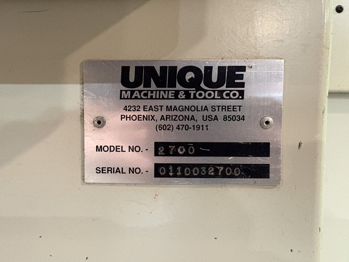 Used Unique 2700 CNC Shaper