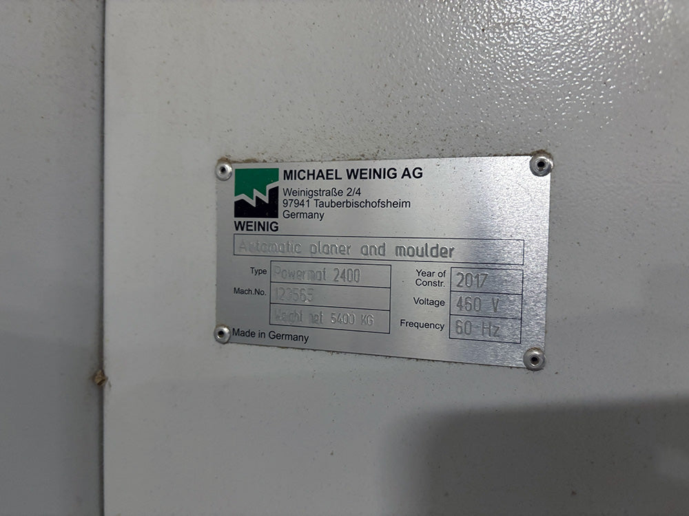 Used 2017 Weinig Powermat 2400 Automatic Planer and Moulder
