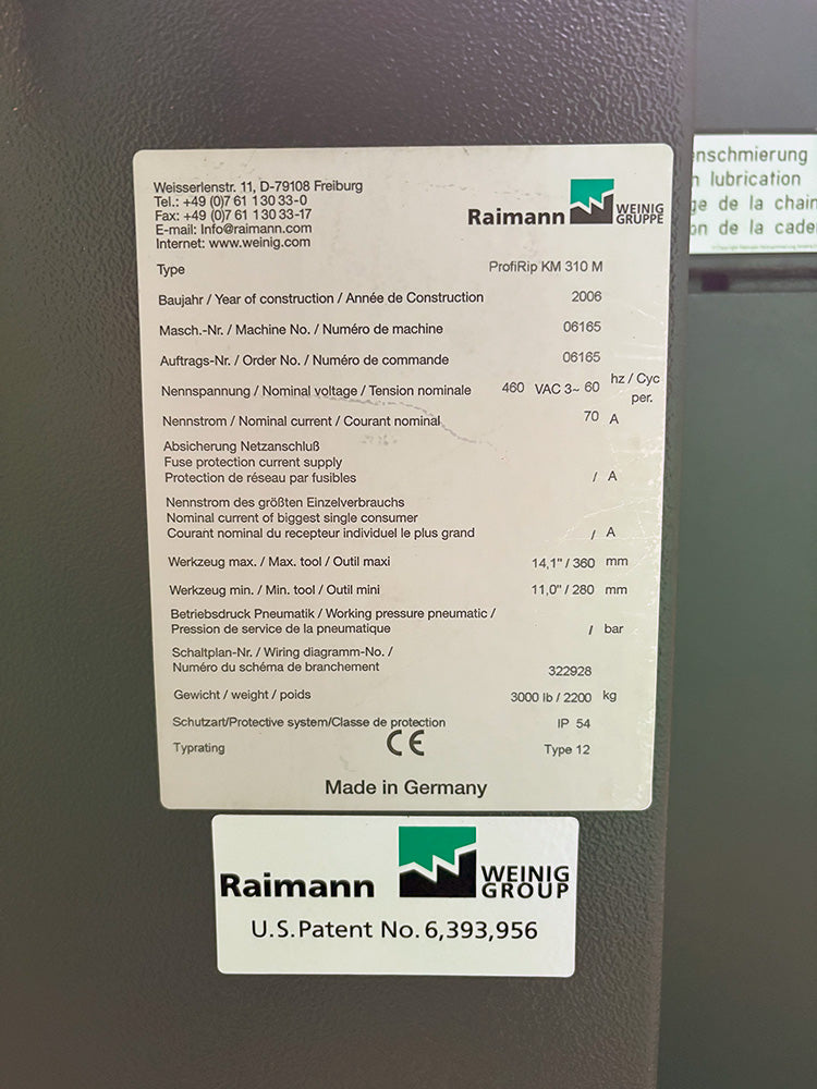 Used 2006 Weinig Gruppe Raimann ProfiRIp KM 310 2M