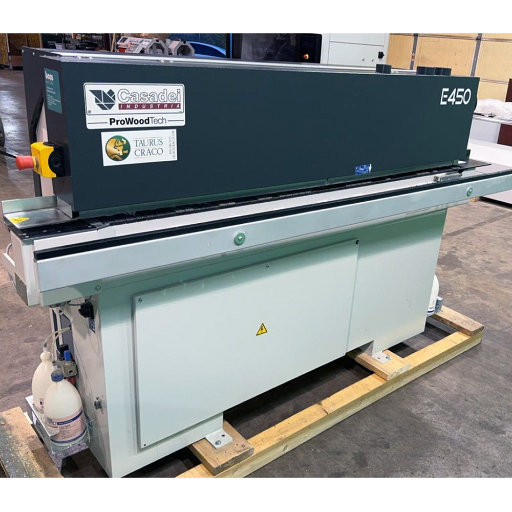 Used 2022 Casadei E450 PM Automatic Edgebander (with Vertical Radius End Trim)