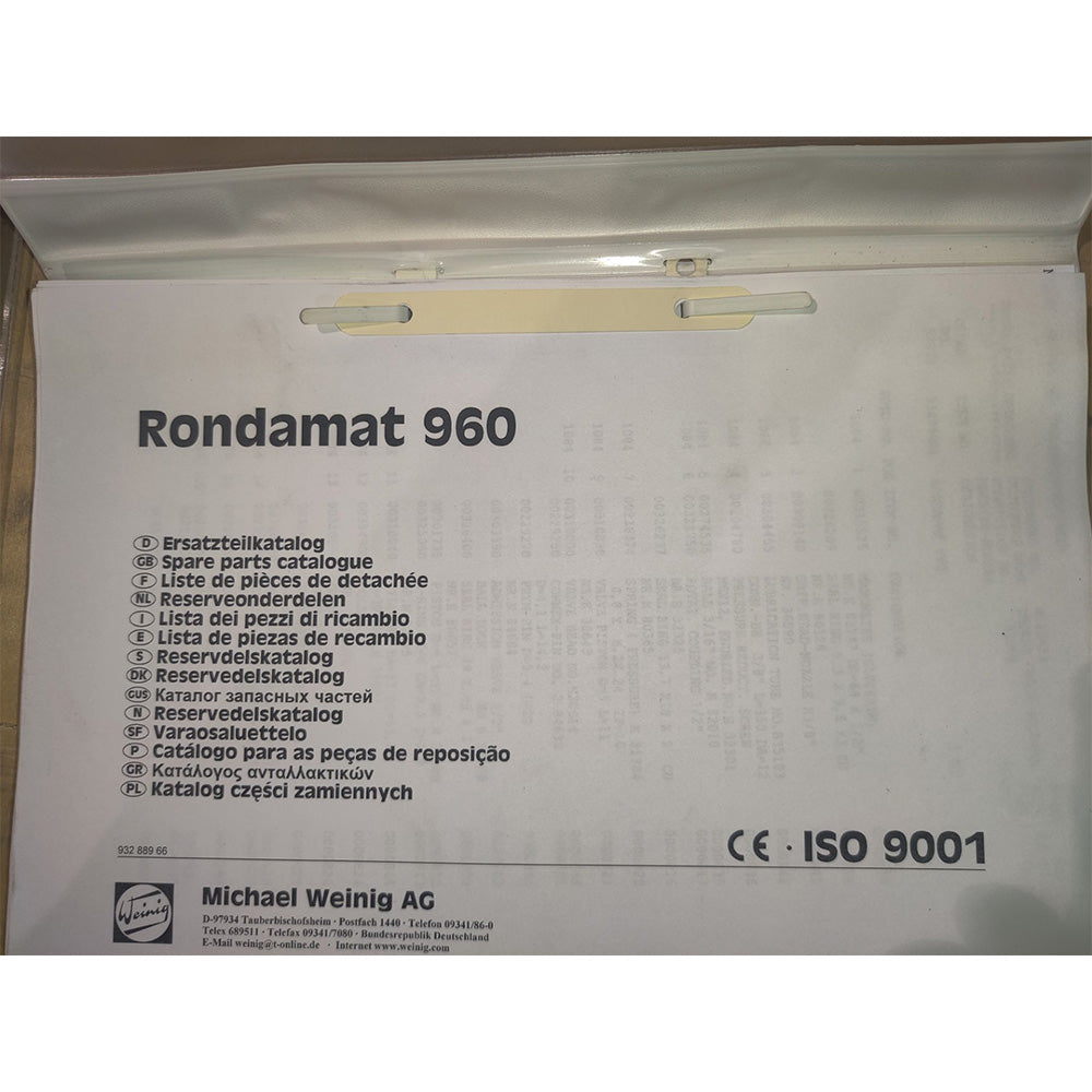 Used 2001 Weinig Rondamat 960 Profile Grinder