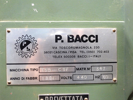 Used Bacci TSD-CSF European Double End Tenoner