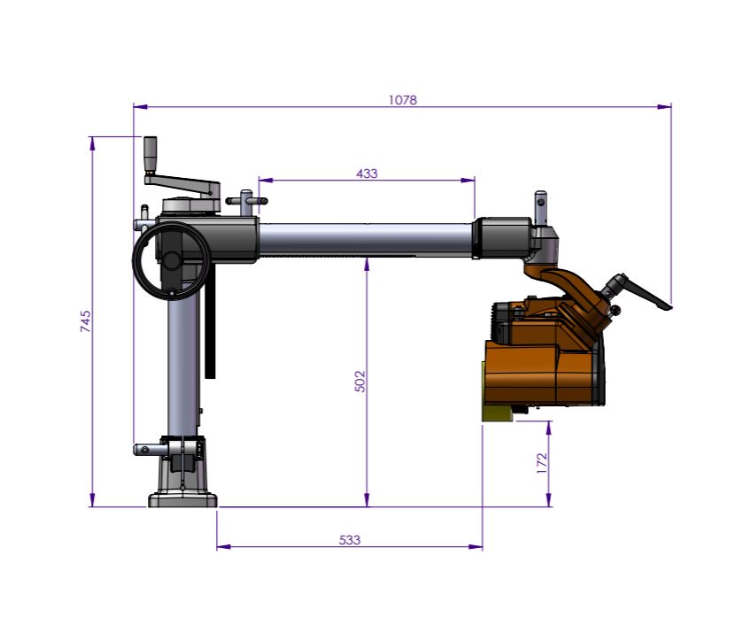 Co-Matic DC40-3-220 DC40 - 4 Wheel Variable Speed Feeder 220V 3PH with Universal Stand