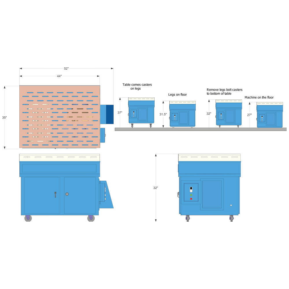 Denray Model 3444B Cartridge Filtration Downdraft Table