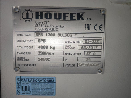 Used Houfek SPB 1300 Buldog 7