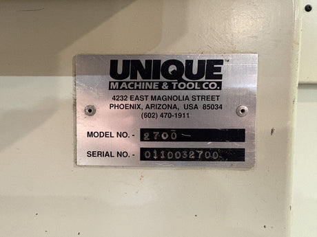 Used Unique 2700 CNC  Shaper