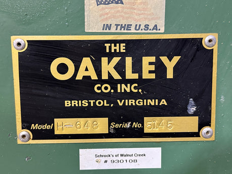 Used Oakley H-648 Edge Sander Serial 5145