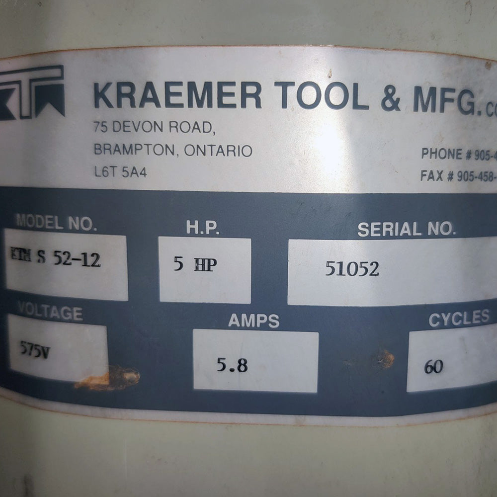 Used 1999 Kraemer KTM S 52-12 5HP Dust Collector