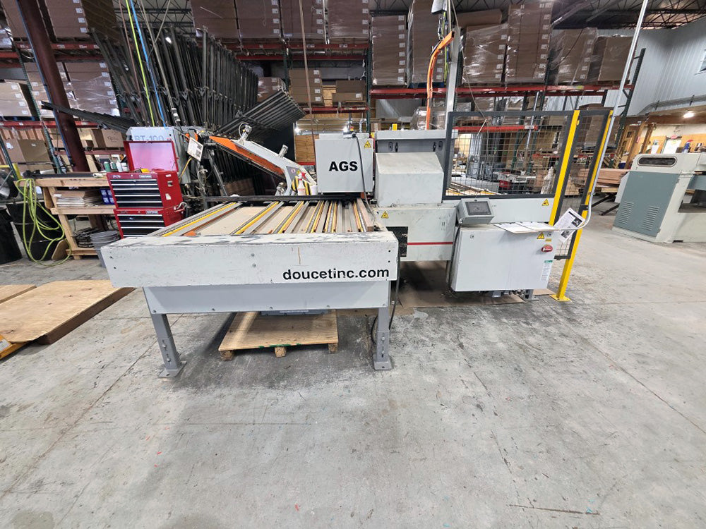 Used 2019 Doucet AGS-MFE Glue Applicator with Schmalz Overhead Lifter