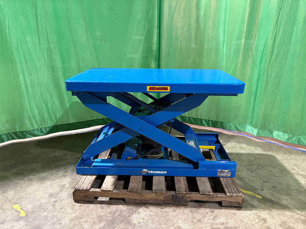 Used Bishamon EZ-Loader Pneumatic Self-Leveling Scissor Lift Table