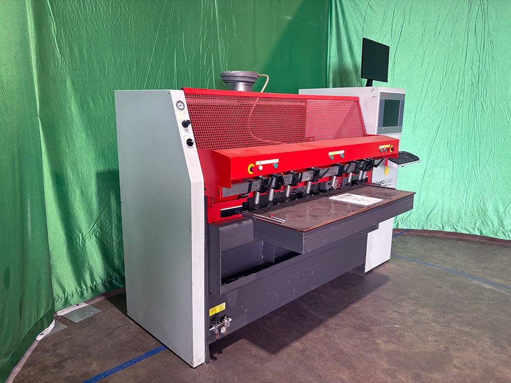 Used Gannomat Index 130 Logic/470 CNC Controlled Point-to-Point Drilling/Gluing/Dowell Insertion Machine