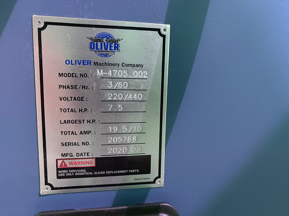 Used 2020 Oliver M-4705.002 Shaper with Tenon Sled