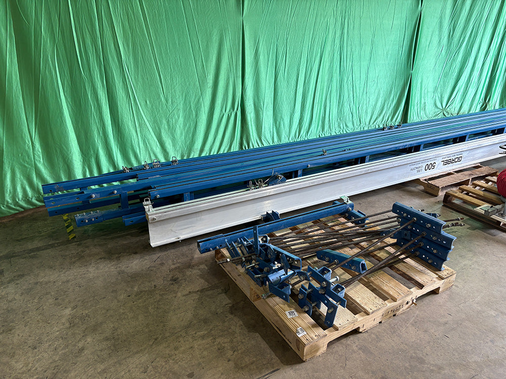 Used Vaculex Lifter with Vacuum Pump and Gorbel Ceiling Mounted Monorail