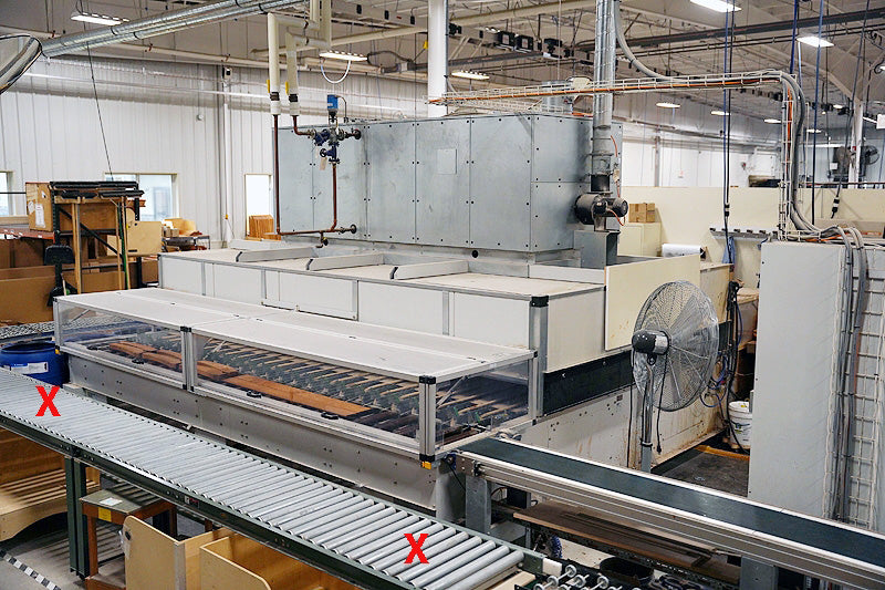 Used VENJAKOB "VENFLOW" STAINING LINE AND FLOW COATING MACHINE (2015)