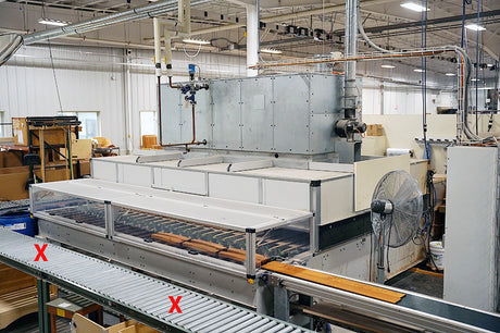 Used VENJAKOB "VENFLOW" STAINING LINE AND FLOW COATING MACHINE (2015)