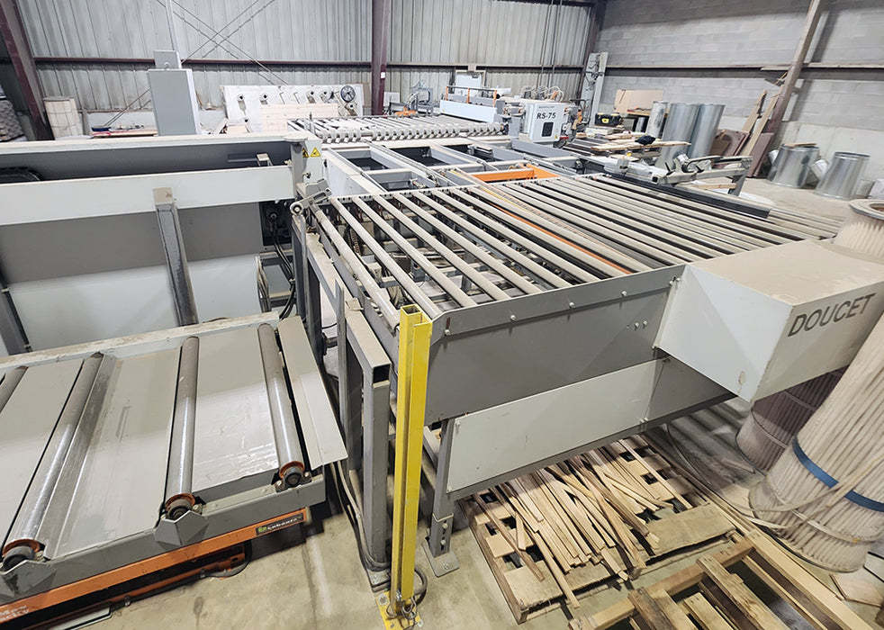 Used Doucet Automatic Panel Grooving and Ripping Line.