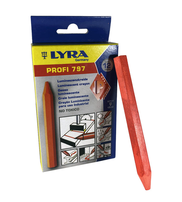 Lyra PROFI 797 Luminescent Marking Crayon (box of 12)